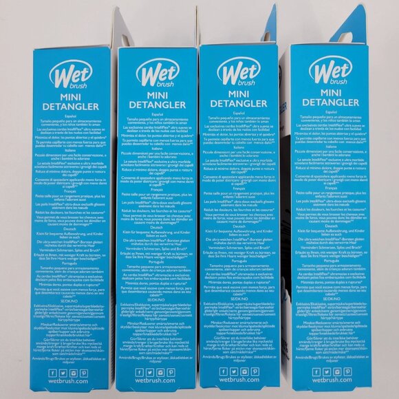 Wet Brush Mini Detangler Black Intellliflex Bristles 4 Pack‎ BWR832BLAC NEW - Picture 4 of 6